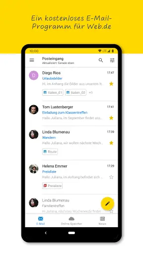 WEB.DE Mail & Cloud screenshot 1