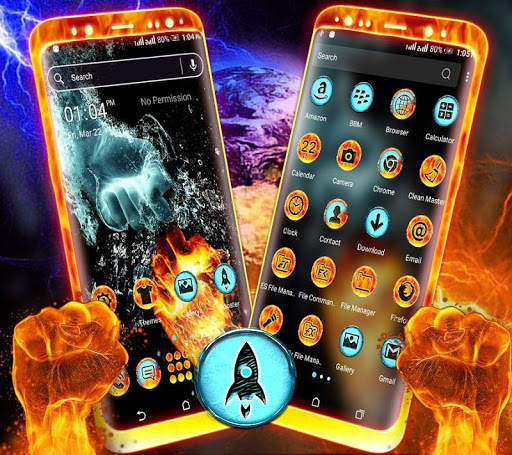 Fire Ice Hand Launcher Theme screenshot 2