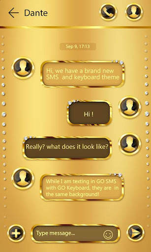 (FREE) GO SMS GOLD THEME screenshot 3