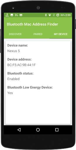 Bluetooh Mac Address Finder screenshot 1