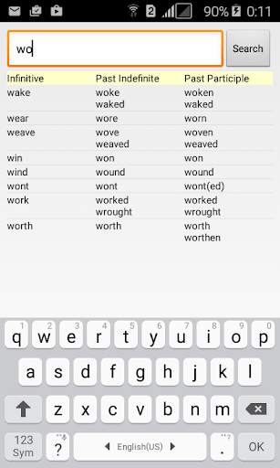 Irregular Verbs screenshot 1