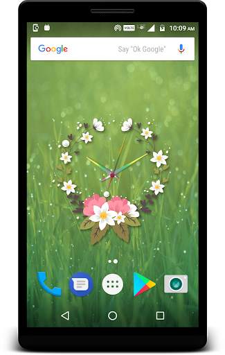Spring Flower Clock live Wallpaper screenshot 3