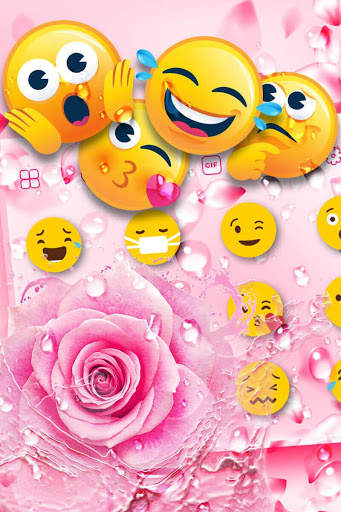 Rose Water Drops Keyboard Theme screenshot 3