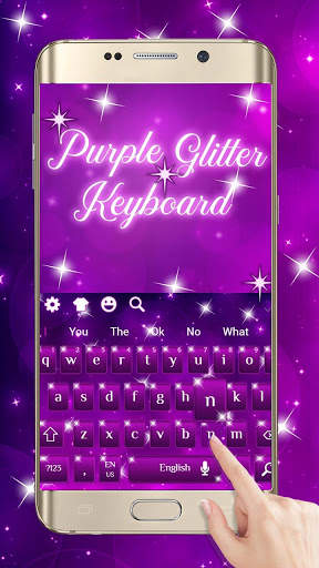 New Purple Glitter Keyboard Theme screenshot 3