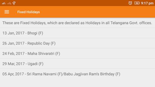 Telangana Holidays Calendar 2021 screenshot 5