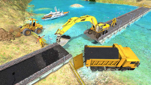 Real City Road River Bridge Construction Game screenshot 14