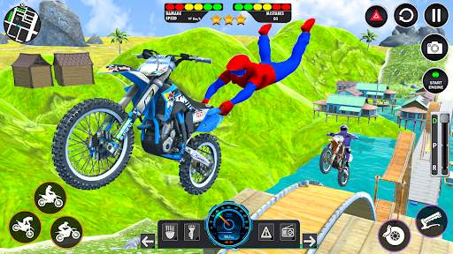 Superhero Mega Ramp Bike Games screenshot 2