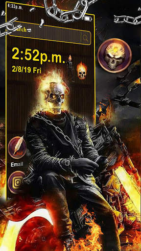 Skull, Fire, Rider Themes & Wallpapers screenshot 1