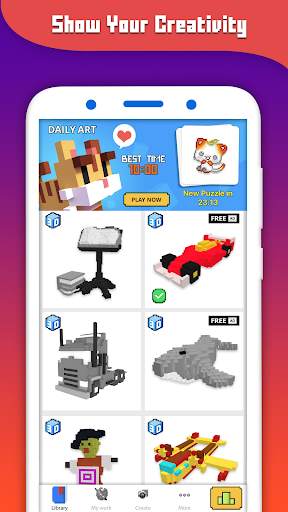 Tự làm câu đố Pixal cổ điển: Tô màu khối ngoại tuy screenshot 2