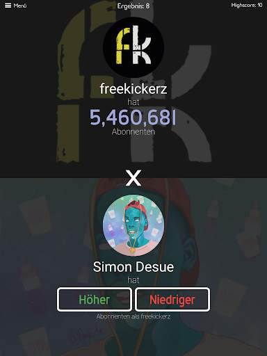 Tuber Höher Niedriger screenshot 7