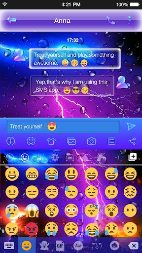 Lighting Storm Theme – Emoji Keyboard ⚡ screenshot 1