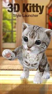 Cute Kitty 3D Live Wallpaper & Launcher screenshot 1