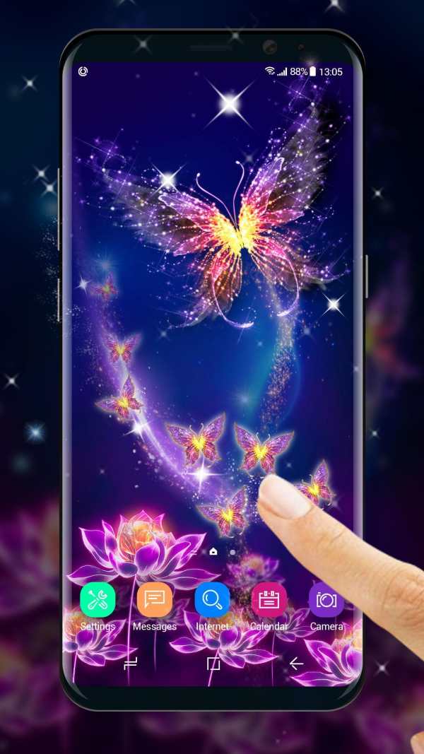 Neon butterfly live wallpaper screenshot 2
