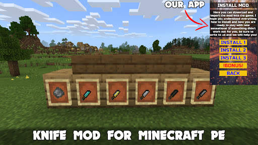 Knife Mod in Minecraft PE screenshot 1