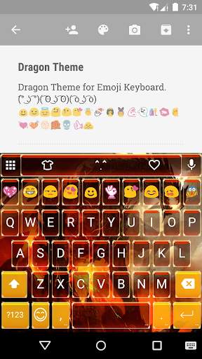 Dragon Emoji Keyboard Theme screenshot 1