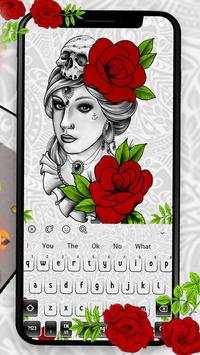 Tema tastiera rosa tatuaggio screenshot 3