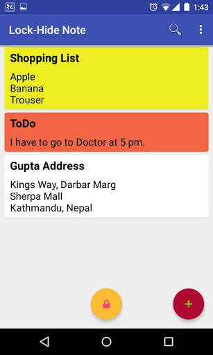Lock-Hide Note screenshot 1
