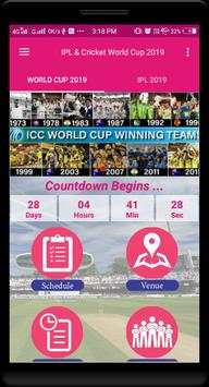 Schedule for Cricket World Cup 2019 screenshot 1