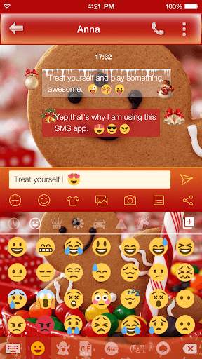 Christmas Emoji Keyboard Skin स्क्रीनशॉट 1