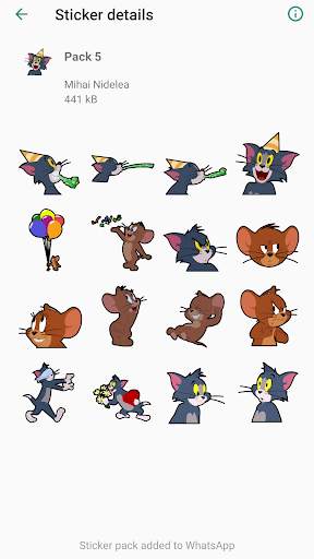 Tom and Jerry Stickers for WhatsApp screenshot 1