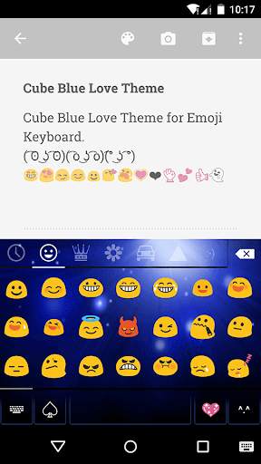 Cool Blue Love Emoji Keyboard screenshot 2