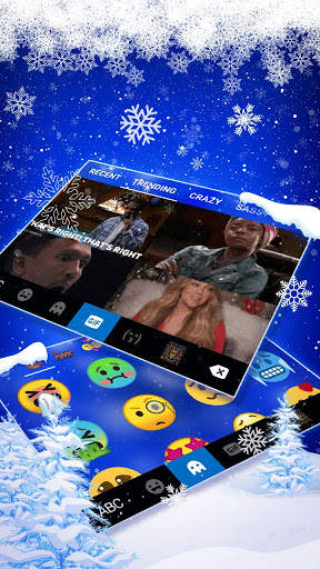 Tema Keyboard Froze Snowflakes Live screenshot 4