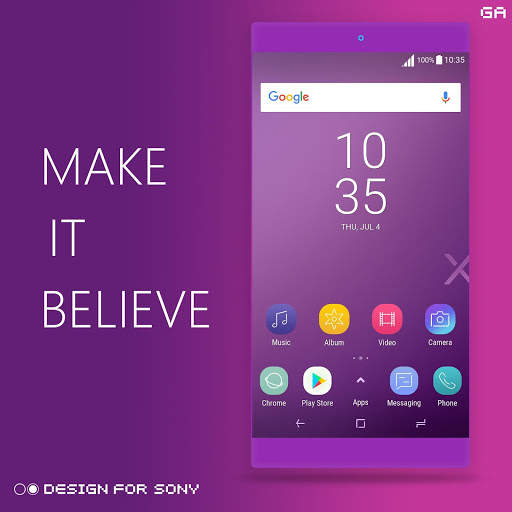 GALAXY XPERIA Theme | JUST PURPLE🎨Design For SONY screenshot 3