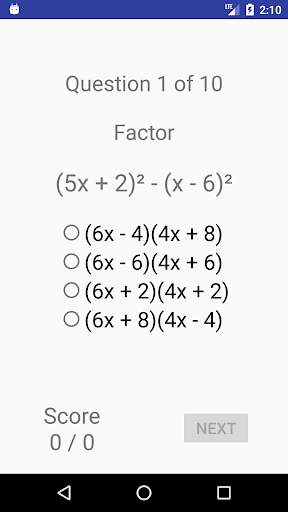 Algebra Quiz скриншот 3