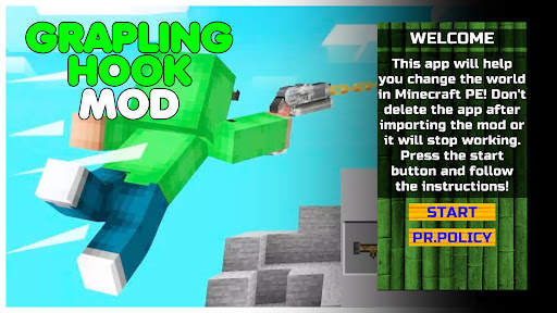 Grapling Hook Mod Minecraft PE स्क्रीनशॉट 1