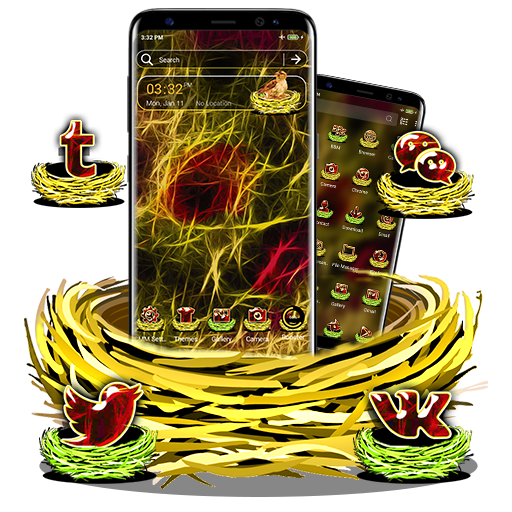 Fractal Neon Nest Launcher Theme icon