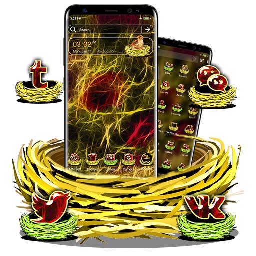 Fractal Neon Nest Launcher Theme 1.0