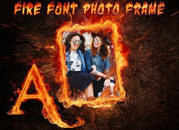Fire Text Photo Frame screenshot 1