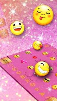 Pink Glitter Unicorn Cat Keyboard Theme screenshot 3