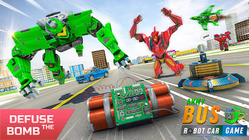 Army Bus Robot Car Game 3d screenshot 4