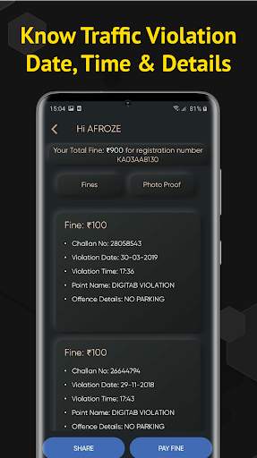 Bangalore Traffic: Check Fines screenshot 3