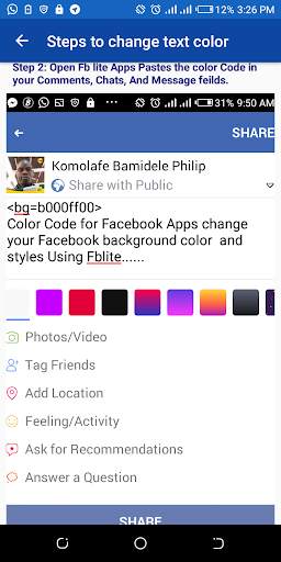 Color Code for Fblite screenshot 3