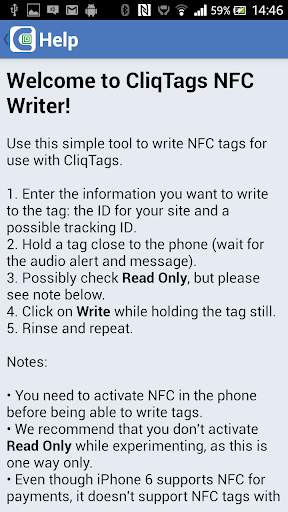 CliqTags NFC Writer screenshot 2