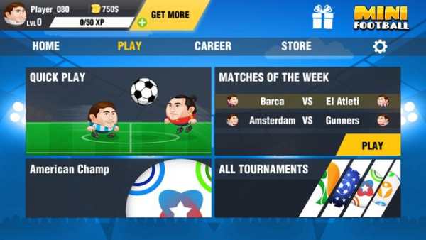 Mini Football Head Soccer Game screenshot 1