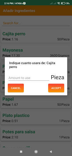 Cost Recipes screenshot 2