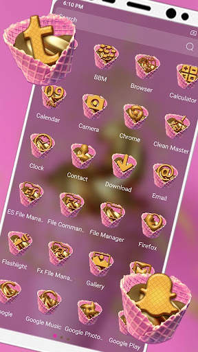 Golden Pink Ice Cream Launcher Theme screenshot 4