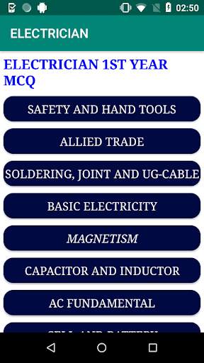 ELECTRICIAN 1ST YEAR MCQ screenshot 1
