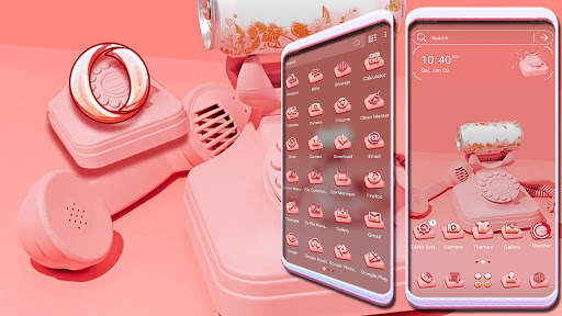 Old Pink Phone Launcher Theme screenshot 4