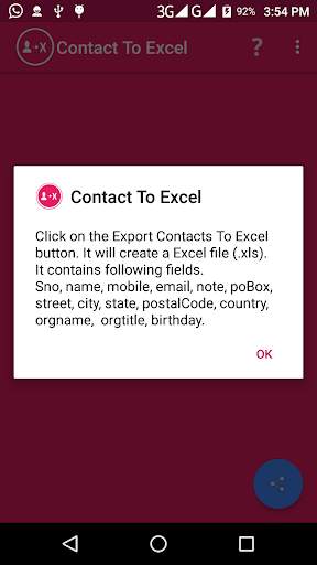 Contact To Excel screenshot 4