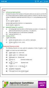 Maths Limits Formula Book screenshot 1