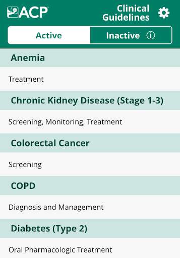 ACP Clinical Guidelines screenshot 1