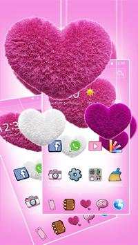 ❤Fluffy diamond Hearts Theme: Pink Launcher screenshot 3