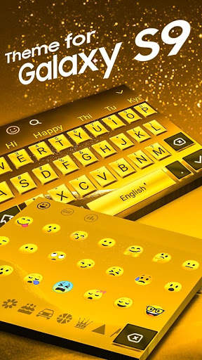 Gold Keyboard for Galaxy S9 screenshot 3