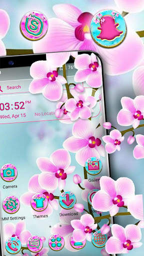 Pink Orchid Flower Theme screenshot 2