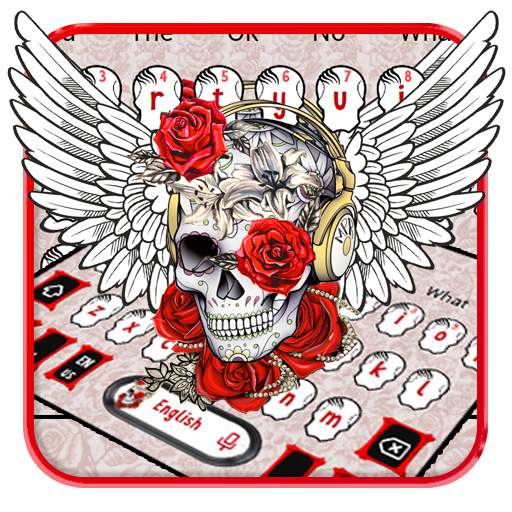 Tattoo Wing Skull Keyboard Theme 10001002