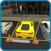 Multi-level car parking simulation 3d logo